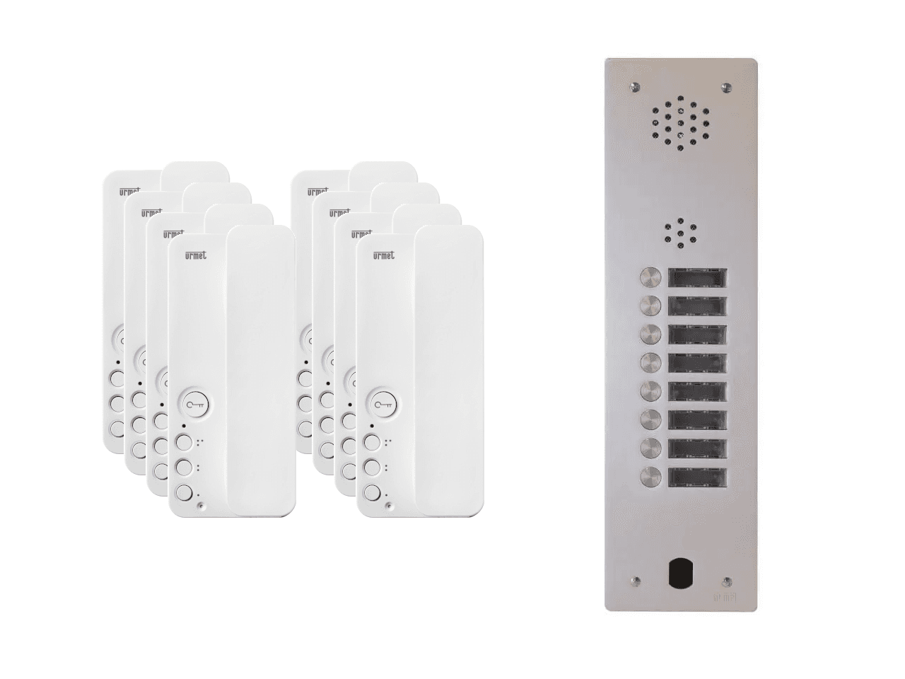 Kit interphone 1 rangée avec 8 combinés URMET Collectif